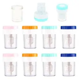 Produktbild: Vueinrg 8 Stück Kontaktlinsenbehälter Weiche Linsen Manueller Reinigungsbehälter Kontaktlinsenreiniger Tragbar Kontaktlinsen Behälter Linsenbehälter Contact Lenses Case für Tägliche Reisen (4 Farben)