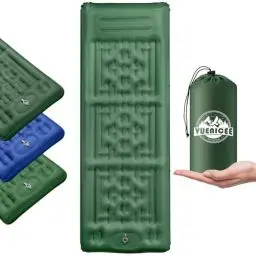 Produktbild: VUENICEE Isomatte Selbstaufblasend, 12CM Verdicktes Camping Matratze mit Fußpresse Pumpe, Wasserdicht Ultraleicht Selbst Aufblasbares Matratze Chinese Knot-Military Green