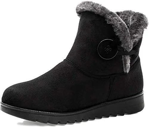Produktbild: Vunavueya Damen Winterstiefel Warm gefütterte Winterschuhe Schneestiefel Winter Schlupfstiefel Kurzschaft Stiefel Boots Schuhe Schwarz -B 35 EU/225CN
