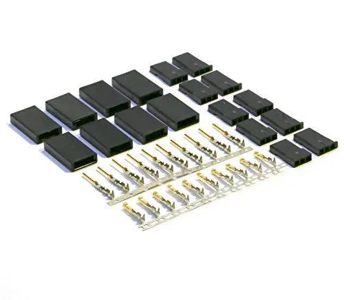 Produktbild: VUNIVERSUM 10x Paar Premium Servo Stecker Vergoldet JST-SH kompatibel mit JR Graupner Servo Crimp Set Pins Male Female lose RC Modellbau