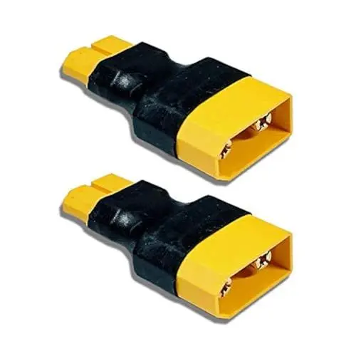 Produktbild: VUNIVERSUM 2X Stück Premium Adapter XT90 Stecker Male auf XT60 Buchse Female Hochstromstecker Goldstecker Adapterkabel für Lipo Akku Batterie Modellbau