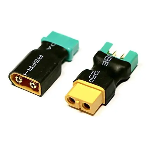 Produktbild: VUNIVERSUM 2x Stück Premium Adapter Set MPX 6P 6 Pin Stecker auf XT60 Buchse Male Female Goldstecker Verpolsicher für Multiplex Lipo Akku Adapterkabel Modellbau