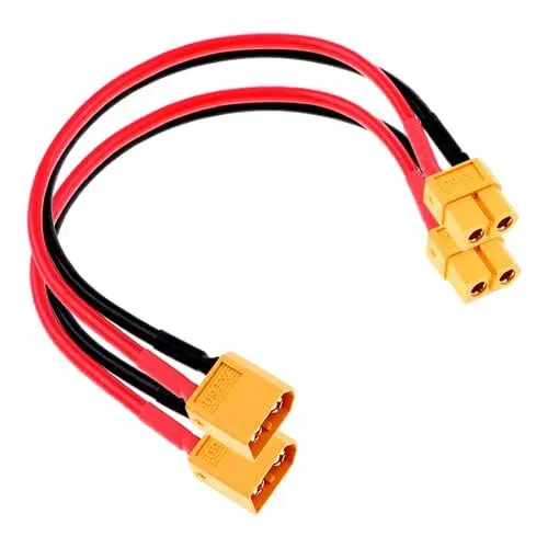Produktbild: VUNIVERSUM 2x Stück Premium XT60 Verlängerung 20cm 14AWG Kabel Stecker auf Buchse Male auf Female Hochstromstecker Goldstecker Adapterkabel für Lipo Akku Batterie