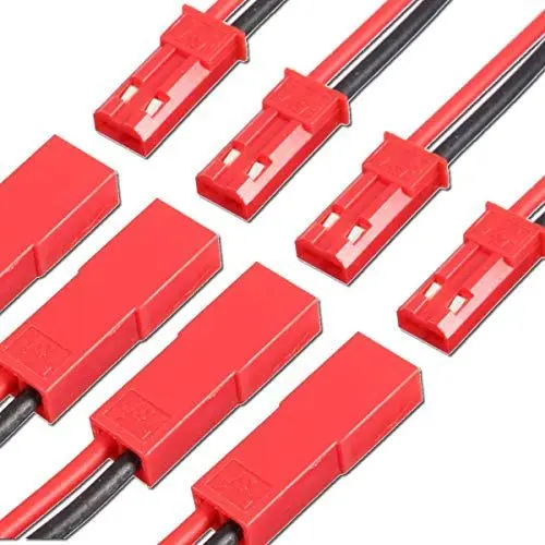 Produktbild: VUNIVERSUM 5 Paar (10 Stück) 2Pin Original Premium JST BEC Stecker Buchse Male Female inkl. 15cm 20AWG Silikon Kabel Enden 3mm verzinnt RC Modellbau