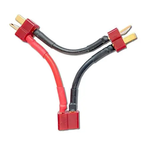 Produktbild: VUNIVERSUM Premium Ladekabel Y-Kabel Adapter T-Dean 2 Stecker und 1 Buchse Lipo Akku Reihenschaltung Reihe Serie 14AWG Kabel Mr. Stecker®