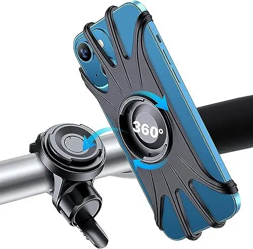 Produktbild: VUP Handyhalterung Fahrrad, abnehmbar 360°verstellbare Fahrrad Handyhalterung, universal Motorrad Handyhalterung für 4-6,7 Zoll Smartphone, für Rennrad MTB Kinderwagen