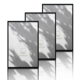 Produktbild: VUVUZULA Bilderrahmen 40x60cm Schwarz Holz 3er Set Holzrahmen Fotorahmen MDF Rahmen