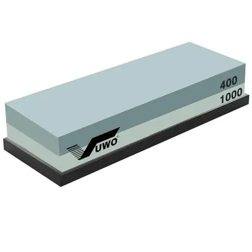 Produktbild: vuwo Schleifstein für Messer - 400&1000 Körnung Abziehstein Set 2-IN-1 Wetzstein Messerschärfer Doppelseitiger mit Rutschfestem Silikonhalter