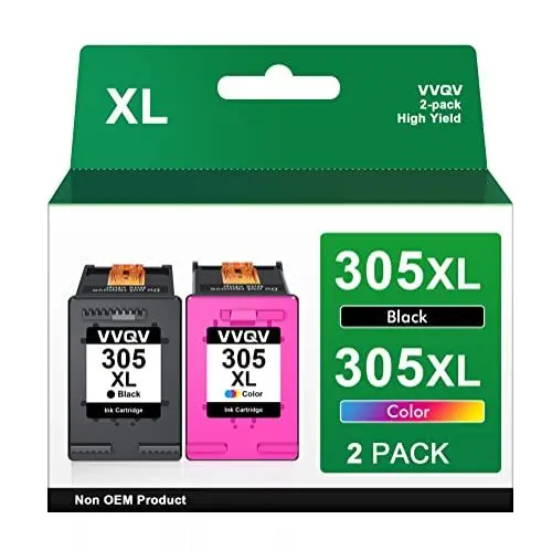 Produktbild: VVQV 305 XL Patronen Ersatz für HP 305 Druckerpatronen XL Schwarz und farbig für HP DeskJet 2700 2710 2720 2722 DeskJet Plus 4100 4120 4130 Envy 6000 6010 6020 6032 Envy Pro 6400 6420 (2-Pack)