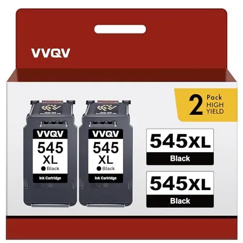 Produktbild: VVQV PG 545 XL Black für Canon Druckerpatronen 545 für Canon PG 545 XL Schwarz für Canon Pixma TS3350 MX495 TR4550 TS3150 TR4551 MG2550s MG2555s TS3151 MG3050 MG2950 TS205(Schwarz,2-Pack)