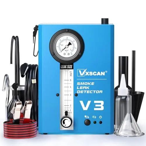 Produktbild: VXSCAN EVAP Nebelmaschine Kfz Rauchmaschine Lecksuchgerät mit Druckanzeige & Durchflussmesser-Anzeige kfz Nebelmaschine 12V für Alle Autos Motorräder Schneemobile ATV Leichte Lastwagen Boote, V3