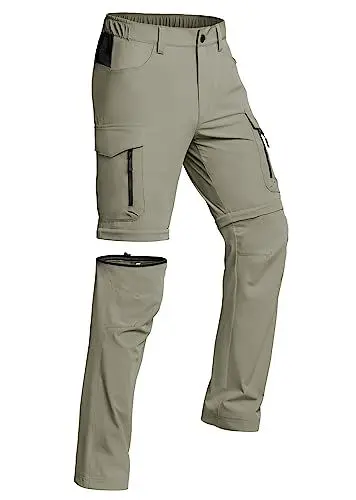 Produktbild: Vzteek Herren Wanderhose Zip Off Trekkinghose Outdoorhose Sommer Softshell Stretch Hose Kurz für Wandern,Abnehmbar,Baggy,Fahrrad,arbeits(BeGreen,XL)