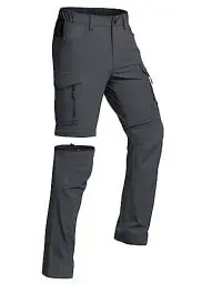 Produktbild: Vzteek Herren Wanderhose Zip Off Trekkinghose Outdoorhose Sommer Softshell Stretch Hose Kurz für Wandern,Abnehmbar,Baggy,Fahrrad,arbeits(DKgrey03,L)