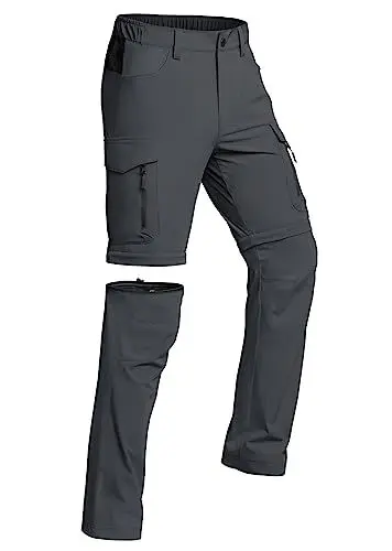 Produktbild: Vzteek Herren Wanderhose Zip Off Trekkinghose Outdoorhose Sommer Softshell Stretch Hose Kurz für Wandern,Abnehmbar,Baggy,Fahrrad,arbeits(DKgrey03,L)