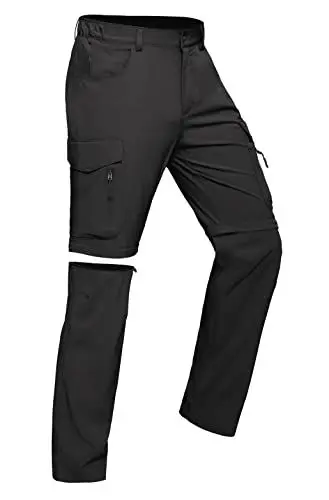 Produktbild: Vzteek Herren Wanderhose Zip Off Trekkinghose Outdoorhose Sommer Softshell Stretch Hose Kurz für Wandern,Abnehmbar,Baggy,Fahrrad,arbeits（Tinte schwarz，S）