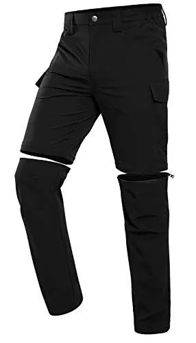 Produktbild: Vzteek Herren Wanderhose Zip Off Trekkinghose Outdoorhose Sommer Softshell Stretch Hose Kurz für Wandern,Abnehmbar,Baggy,Fahrrad,arbeits (Dunkles Schwarz, XXL)
