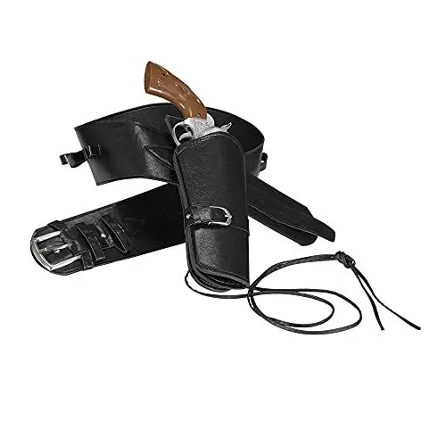 Produktbild: W WIDMANN MILANO Party Fashion - Pistolenhalter mit Gürtel, aus Kunstleder, Schwarz, Cowboy, Holster, Kostüm, Accessoire, Karneval