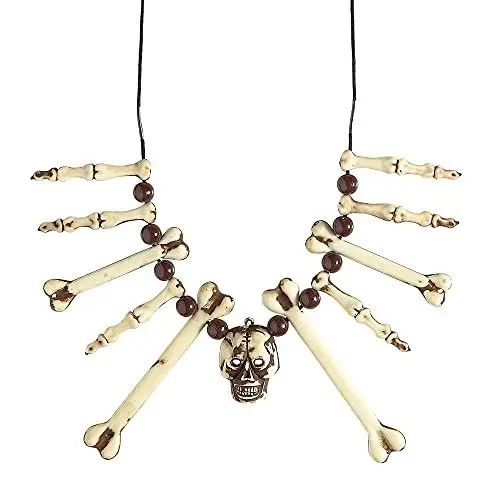Produktbild: W WIDMANN MILANO Party Fashion 01204 - Halskette Schädel und Knochen, Höhlenmensch, Kannibale, Accessoire, Halloween, Karneval, Mottoparty