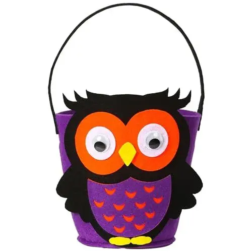 Produktbild: W WIDMANN MILANO Party Fashion 01348 - Eulen Korb, Süßes oder Saures, für Kinder, Accessoire, Kostüm, Karneval, Mottoparty, Halloween