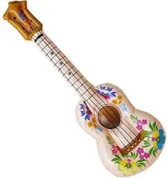 Produktbild: W WIDMANN MILANO Party Fashion 0512H - Aufblasbare Flower-Power Gitarre, Länge circa 105 cm, Instrument, Luftgitarre, Mottoparty, Karneval