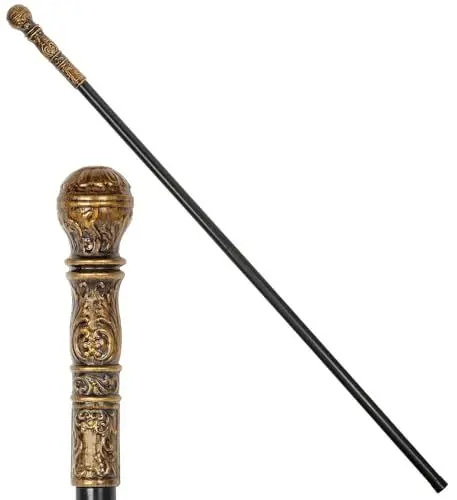 Produktbild: W WIDMANN MILANO Party Fashion 07600 - Zerlegbarer Spazierstock, ca. 108 cm, Schwarz mit verziertem Knauf, Gehstock, Kostüm, Accessoire, Mottoparty, Karneval