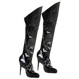 Produktbild: W WIDMANN MILANO Party Fashion 3481L - Schuhüberzieher, schwarz, aus Vinyl, elastisch, Overknee Stiefel