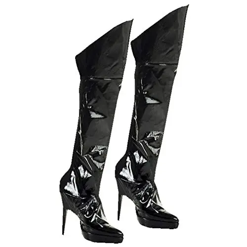 Produktbild: W WIDMANN MILANO Party Fashion 3481L - Schuhüberzieher, schwarz, aus Vinyl, elastisch, Overknee Stiefel