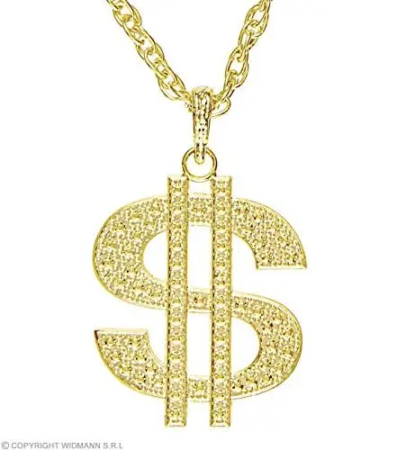 Produktbild: W WIDMANN MILANO Party Fashion 4878D - Halskette Dollar, Schmuck, Halsband, Hip Hop, Gangster, Mottoparty, Karneval