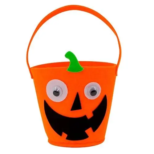 Produktbild: WIDMANN MILANO PARTY FASHION W Trick or Treat - Süßes oder Saures, Tragetasche, Eimer, für Süßigkeiten, Wiederverwendbar mit Griffen für Halloween Gastgeschenke