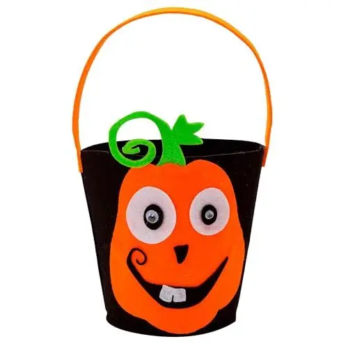 Produktbild: W WIDMANN MILANO Party Fashion – Trick or Treat - Süßes oder Saures, Tragetasche, Eimer, für Süßigkeiten, Wiederverwendbar mit Griffen für Halloween Gastgeschenke