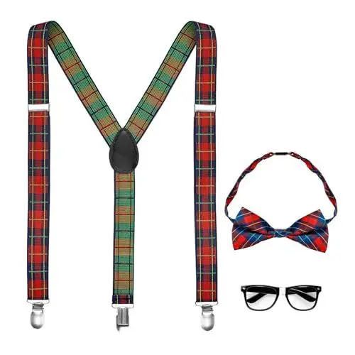 Produktbild: W WIDMANN MILANO Party Fashion 68551 - Verkleidungsset Nerd, Hosenträger, Fliege und Brille, College, Schüler, Schulmädchen, Karneval, Mottoparty