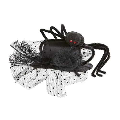 Produktbild: W WIDMANN MILANO Party Fashion 9394X - Minizylinder mit Spinne, Accessoire, Hut, Mottoparty, Karneval, Halloween