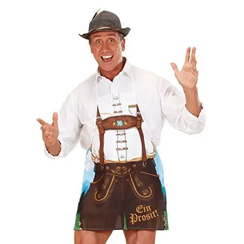 Produktbild: W WIDMANN MILANO Party Fashion 9438M - Bayerische Schürze mit Lederhosenaufdruck, Bierfest, Grillparty, Karneval