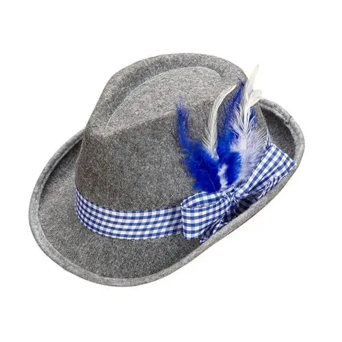 Produktbild: W WIDMANN MILANO Party Fashion - Bayerischer Fedora, mit Band und Federn, aus Filz, Hut, Tracht, Kopfschmuck, Accessoire