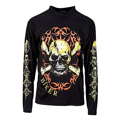 Produktbild: W WIDMANN MILANO Party Fashion - Biker Shirt mit Totenkopf und Knochen, Rocker, Halloween, Karneval