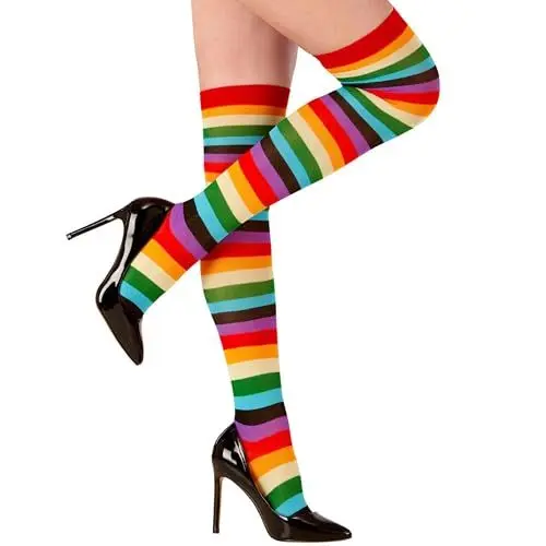Produktbild: W WIDMANN MILANO Party Fashion - Gestreifte Überkniestrümpfe, 70 DEN, Karneval, Mottoparty