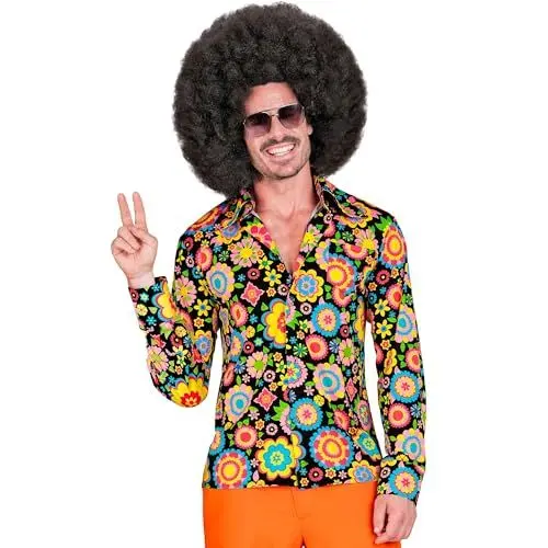 Produktbild: W WIDMANN MILANO Party Fashion - Hemd Hippie, Hipster, Flower Power, 60er Jahre Outfit, Faschingskostüme
