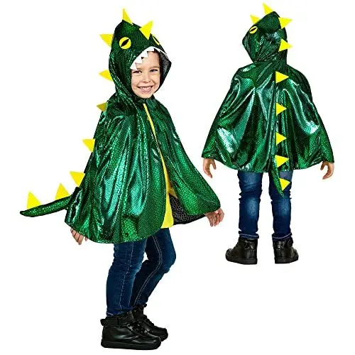 Produktbild: W WIDMANN MILANO Party Fashion - Kinderkostüm Drache, Umhang mit Kapuze, Dinosaurier, Feuerspeier, Tier, Mottoparty, Karneval