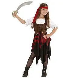 Produktbild: W WIDMANN MILANO Party Fashion - Kinderkostüm Piratin, Kleid, Kapitän, Freibeuter, Faschingskostüme, Karneval