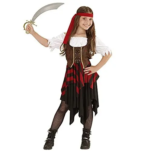 Produktbild: W WIDMANN MILANO Party Fashion - Kinderkostüm Piratin, Kleid, Kapitän, Freibeuter, Faschingskostüme, Karneval