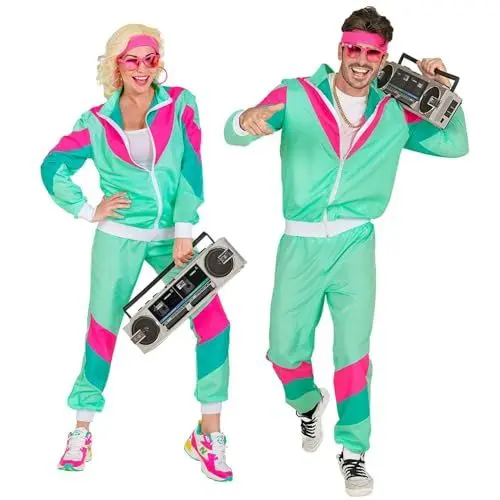 Produktbild: W WIDMANN MILANO Party Fashion - Kostüm Trainingsanzug, 80er Jahre Outfit, Jogginganzug, Bad Taste Outfit, Faschingskostüme