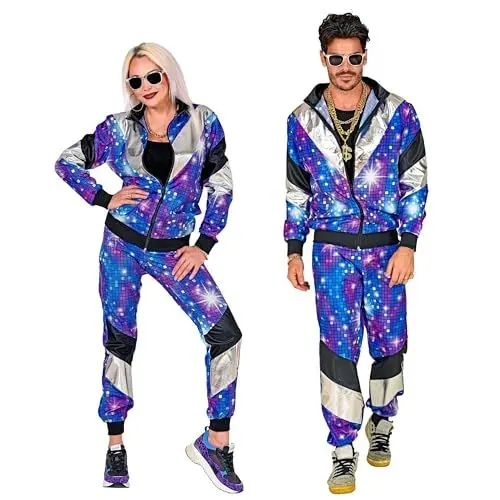 Produktbild: W WIDMANN MILANO Party Fashion - Kostüm Trainingsanzug Disco, 80er Jahre Outfit, Jogginganzug, Retro-Style, Faschingskostüme