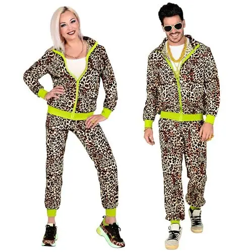Produktbild: W WIDMANN MILANO Party Fashion - Kostüm Trainingsanzug Leopard, 80er Jahre Outfit, Jogginganzug, Animal Print, Faschingskostüme