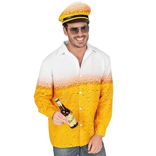 Produktbild: W WIDMANN MILANO Party Fashion - Kostüm Bier Mann, Hemd und Mütze, Volksfest, Bierfest, Festival, Faschingskostüme
