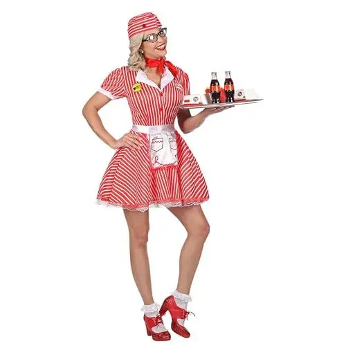 Produktbild: W WIDMANN MILANO Party Fashion - Kostüm Kellnerin 50er Jahre, Kleid mit Petticoat, Diner Lady, Rockabilly