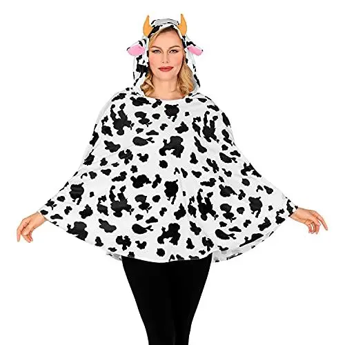 Produktbild: W WIDMANN MILANO Party Fashion - Kostüm Kuh, Poncho mit Kapuze, Bauernhof, Tier, Karneval, Mottoparty
