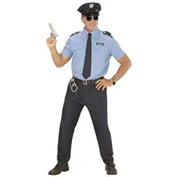 Produktbild: Widmann - Kostüm Polizist, Hemd, Hose, Gürtel, Krawatte, Hut, Uniform, Karneval, Motto-Party