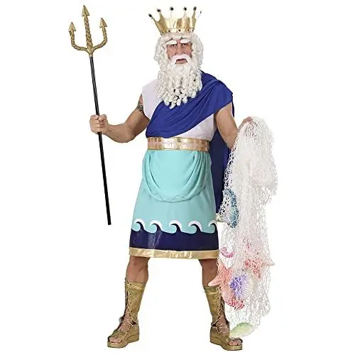 Produktbild: W WIDMANN MILANO Party Fashion - Kostüm Poseidon, Tunika, Gürtel mit Band, Krone, Wassermann, Griechischer Gott, Motto-Party, Karneval