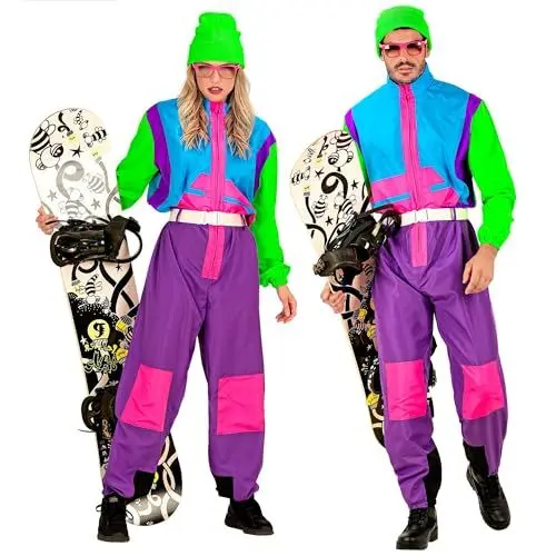 Produktbild: W WIDMANN MILANO Party Fashion - Kostüm Snowboarder, Overall, Retro Schneeanzug, 80er Jahre Outfit