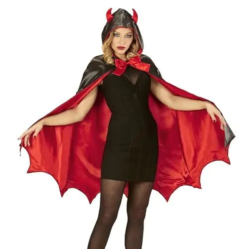 Produktbild: W WIDMANN MILANO Party Fashion - Kostüm Teufel, Umhang mit Kapuze, Halloween, Mottoparty, Karneval